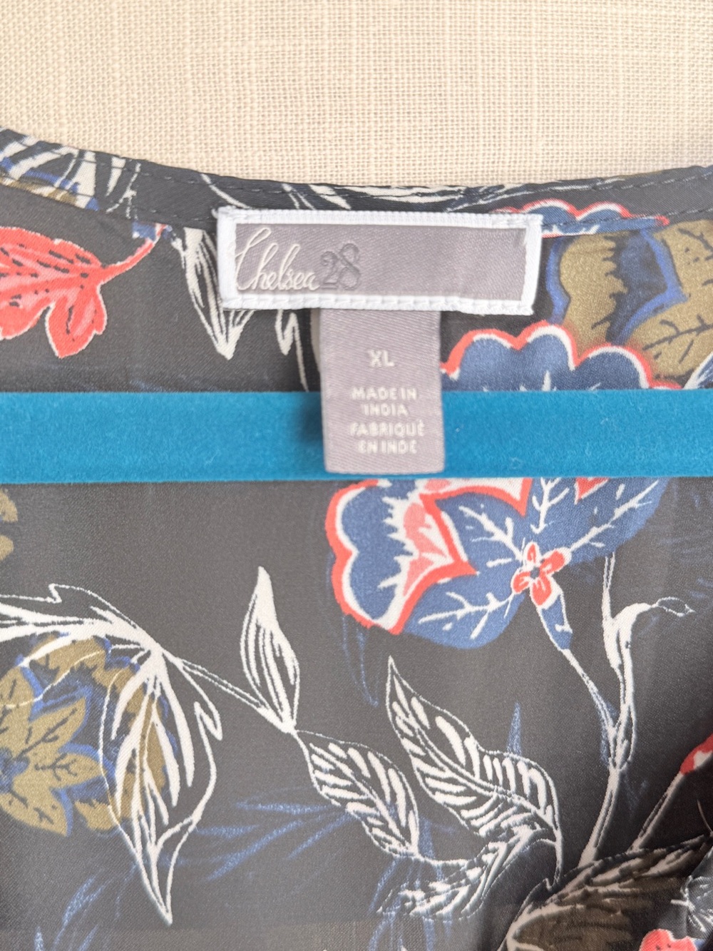 Chelsea28 Black Floral Dress with Blue and Pink Blooms - Picture 7 of 11